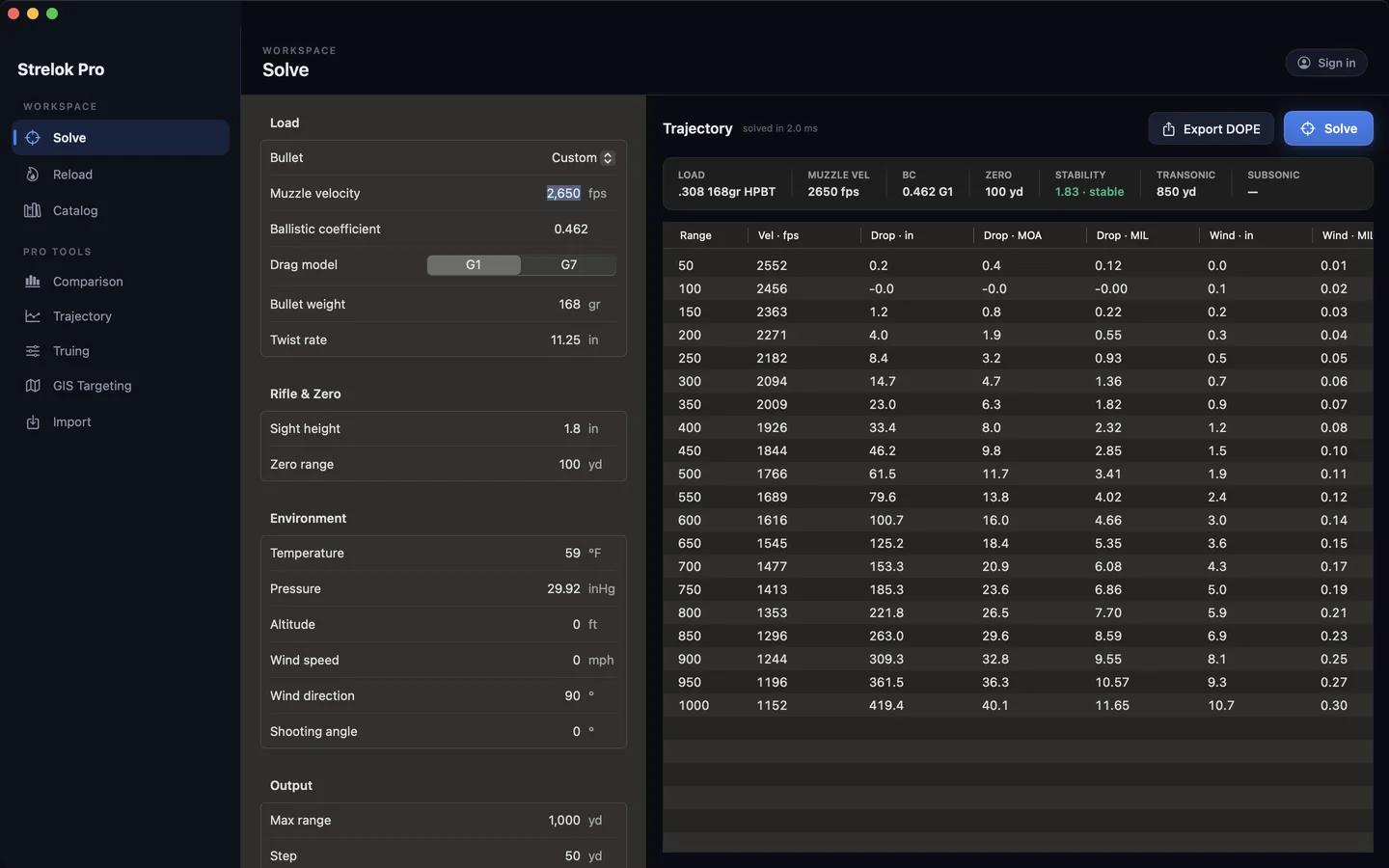 Strelok for Desktop screenshot